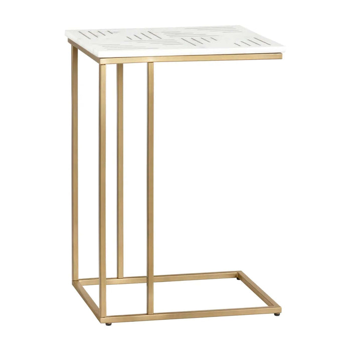 Crestview Collection Accent Table Crestview Collection Stardust Rectangle Marble C-Shaped Accent Table