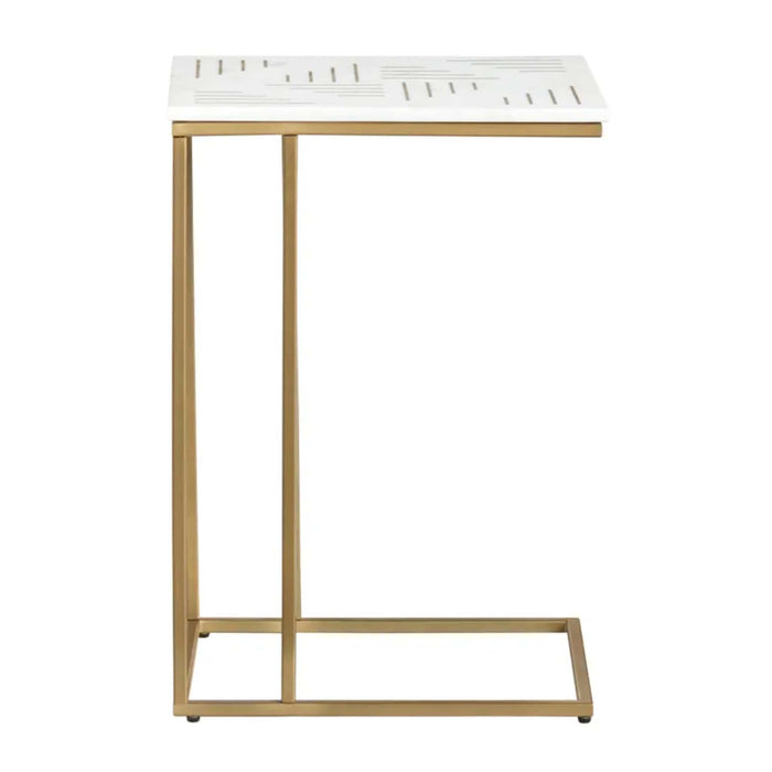 Crestview Collection Accent Table Crestview Collection Stardust Rectangle Marble C-Shaped Accent Table