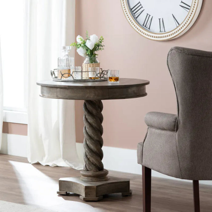 Crestview Collection Accent Table Dunwick Pedestal Turned Leg Accent Table Crestview Collection