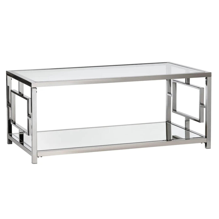 Crestview Collection Coffee Table Bentley Chrome Rectangle Glass Coffee Table Crestview Collection