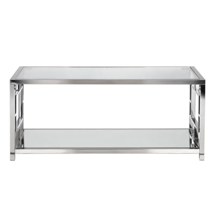 Crestview Collection Coffee Table Bentley Chrome Rectangle Glass Coffee Table Crestview Collection