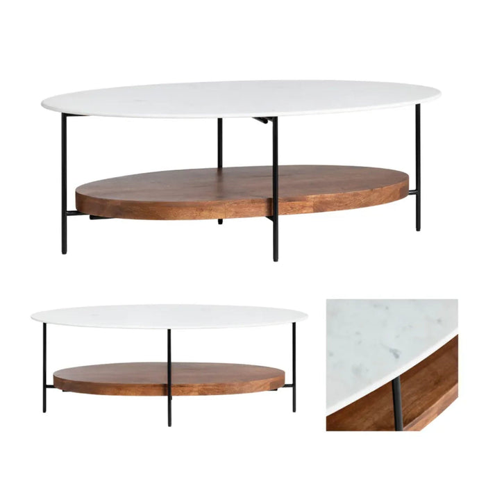 Crestview Collection Coffee Table Brewpub Oval Marble Coffee Table Crestview Collection