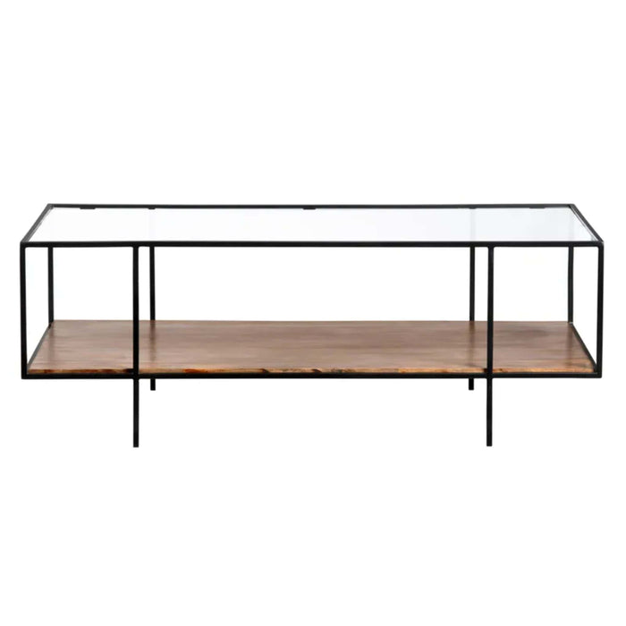 Crestview Collection Coffee Table Bridge Rectangle Glass Storage Coffee Table Crestview Collection