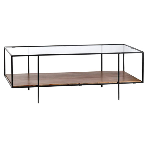 Crestview Collection Coffee Table Bridge Rectangle Glass Storage Coffee Table Crestview Collection