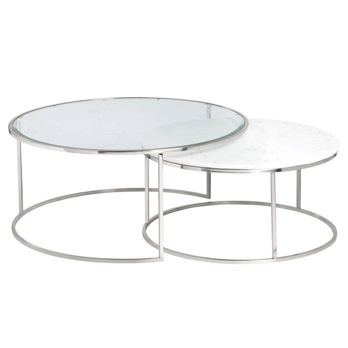 Crestview Collection Coffee Table Crestview Collection Cellini Nested Glass Coffee Table Set