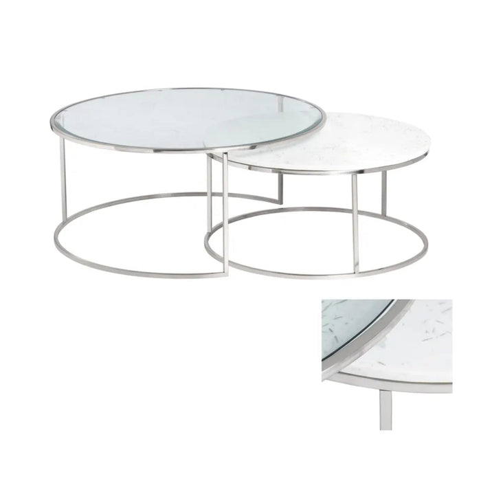 Crestview Collection Coffee Table Crestview Collection Cellini Nested Glass Coffee Table Set