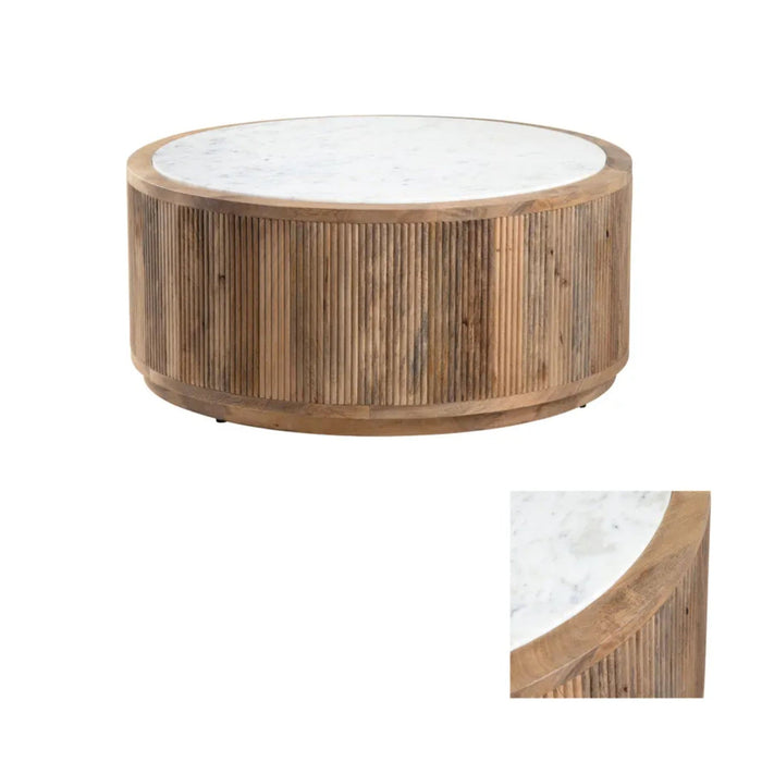 Crestview Collection Coffee Table Crestview Collection Santorini Drum Coffee Table