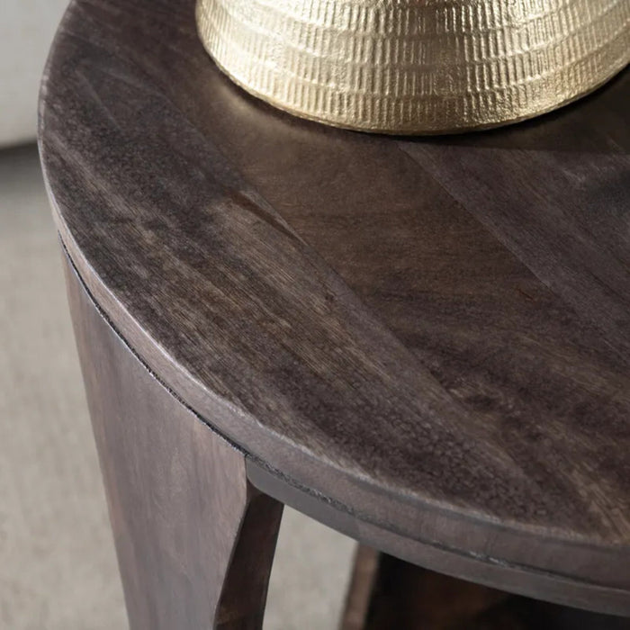 Crestview Collection End Table Bowtie Round Mango Wood Rustic End Table Crestview Collection