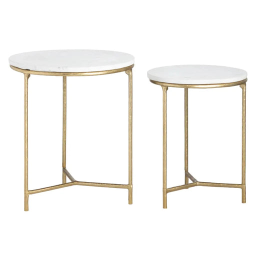 Crestview Collection End Table Crestview Collection Athens Nested Round Marble End Table Set