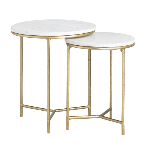 Crestview Collection End Table Crestview Collection Athens Nested Round Marble End Table Set