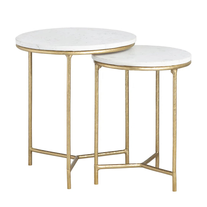 Crestview Collection End Table Crestview Collection Athens Nested Round Marble End Table Set