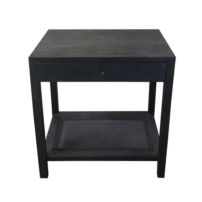 Crestview Collection End Table Crestview Collection Barbados Wood Storage Black Cane End Table