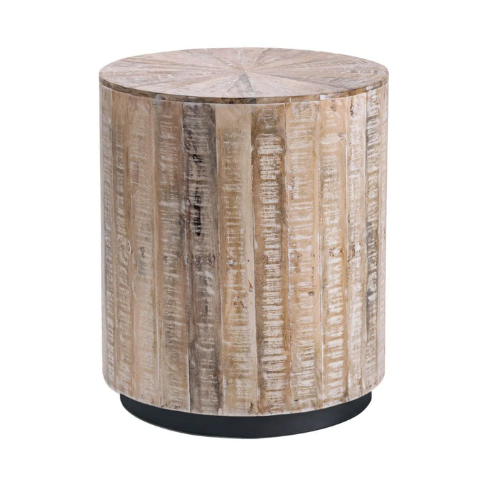 Crestview Collection End Table Crestview Collection Bengal Manor Solid Mango Wood Drum End Table