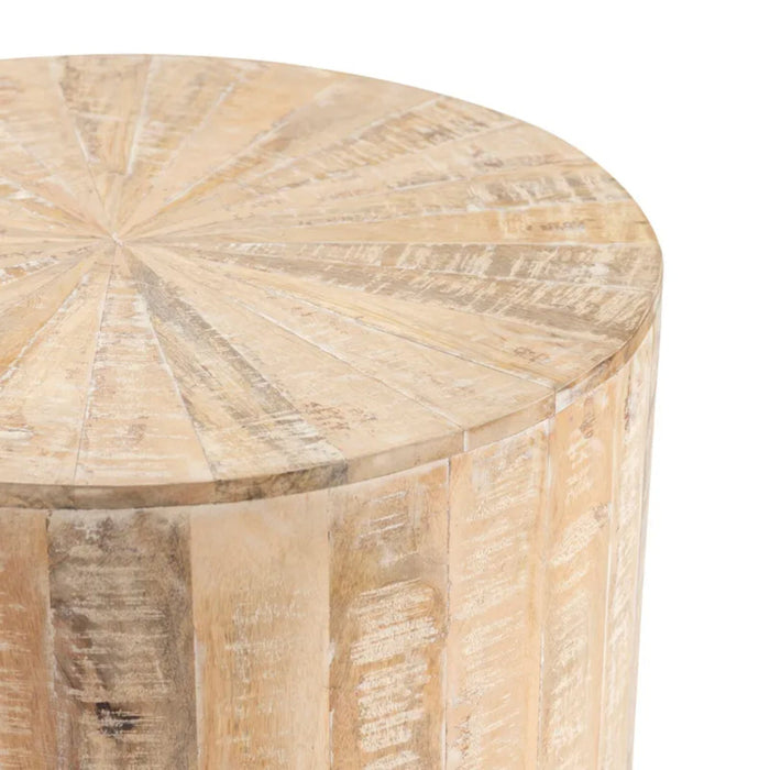 Crestview Collection End Table Crestview Collection Bengal Manor Solid Mango Wood Drum End Table