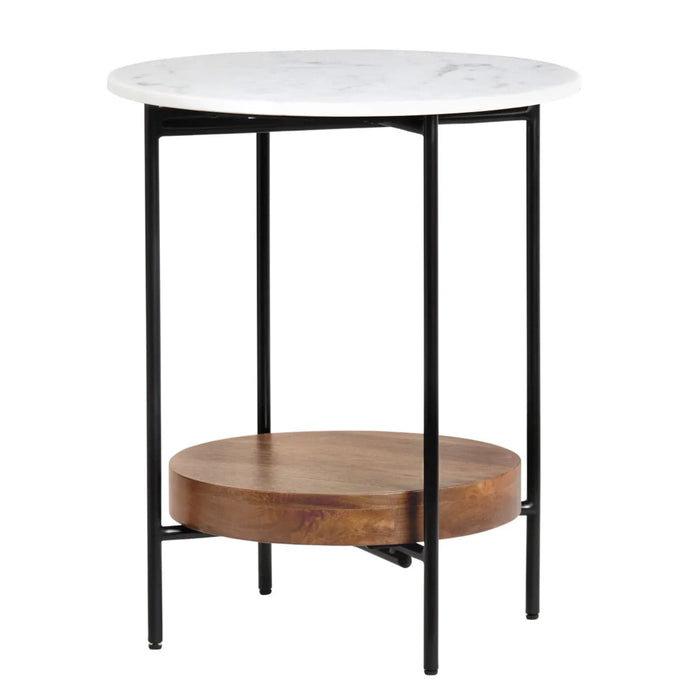 Crestview Collection End Table Crestview Collection Brewpub Mid Century Round Marble End Table