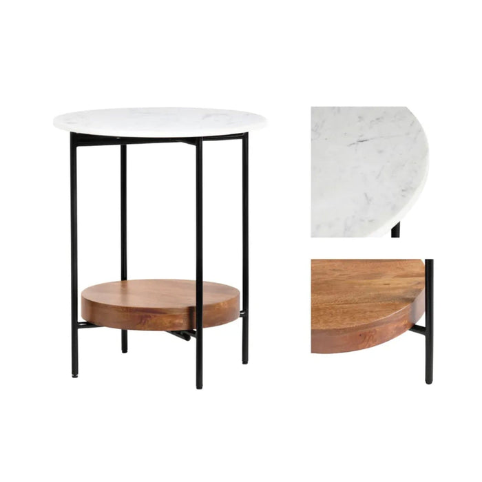 Crestview Collection End Table Crestview Collection Brewpub Mid Century Round Marble End Table