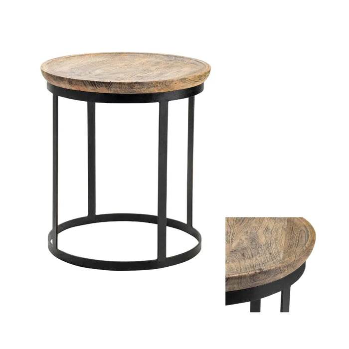 Crestview Collection End Table Crestview Collection Traymore Round Wood Side End Table