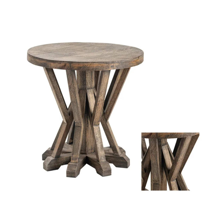 Crestview Collection End Table Hamilton Round Mango Wood Rustic End Table Crestview Collection