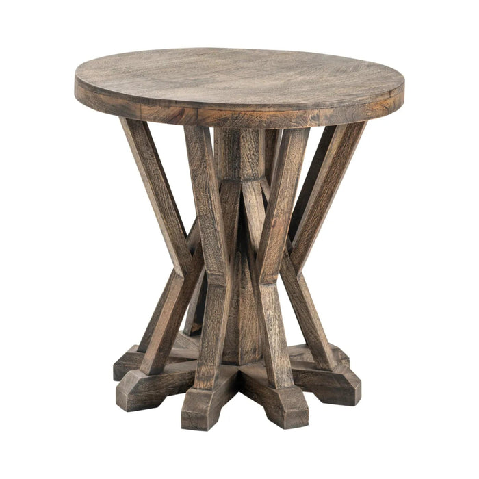 Crestview Collection End Table Hamilton Round Mango Wood Rustic End Table Crestview Collection