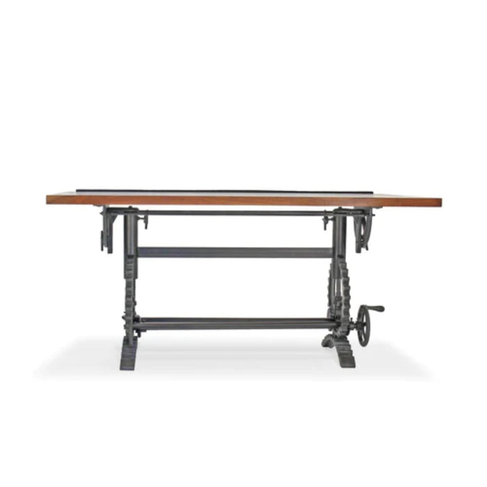 Knox Deco French Industrial Writing Table Drafting Desk - Sit/Stand Adjustable - Tilt Top