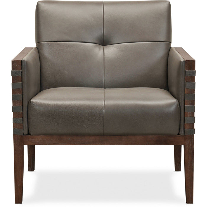 Hooker Furniture Chair Hooker Furniture Carverdale Leather Club Grey Accent Chair