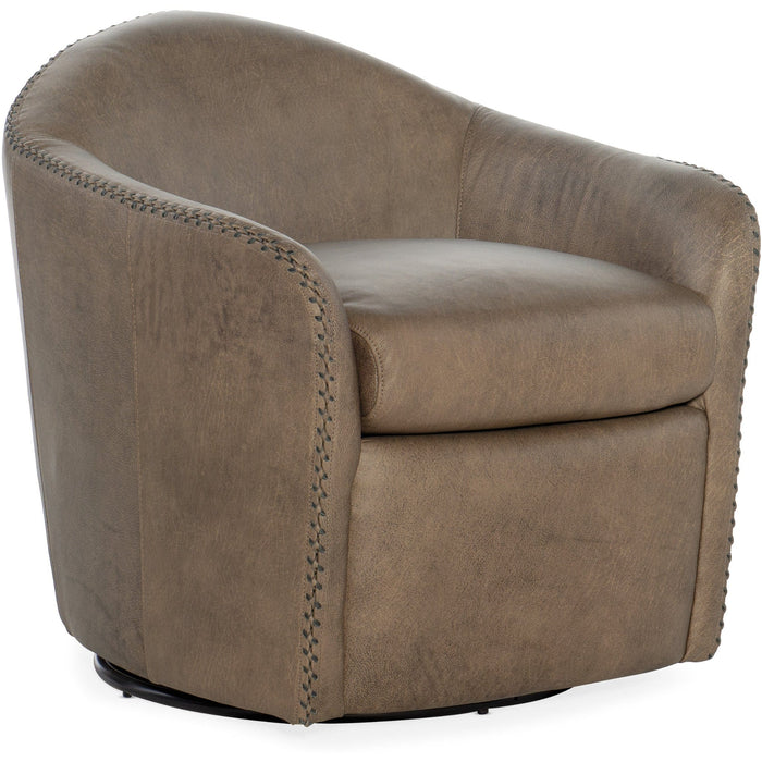 Hooker Furniture Chair Hooker Furniture  Roper Swivel Club Brown Accent Chair