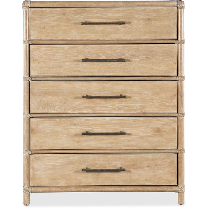 Hooker Furniture Dresser Hooker Furniture Bedroom Retreat Pole Rattan Five-Drawer Chest