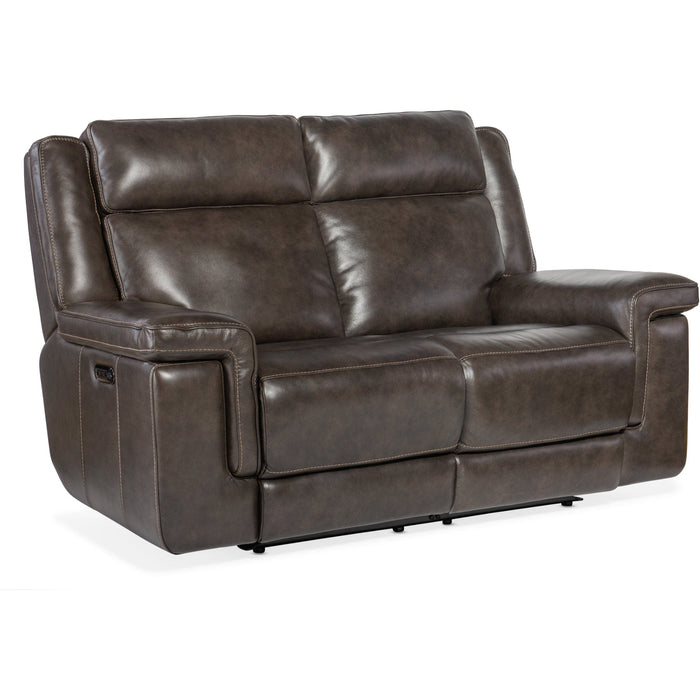 Hooker Furniture Loveseat Hooker Furniture Brown Montel Lay Flat Power Recline Loveseat