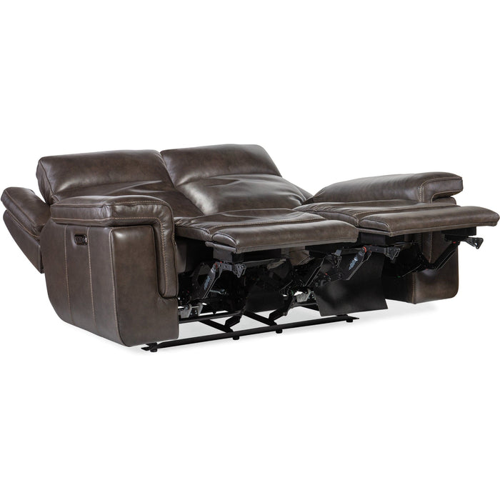 Hooker Furniture Loveseat Hooker Furniture Brown Montel Lay Flat Power Recline Loveseat