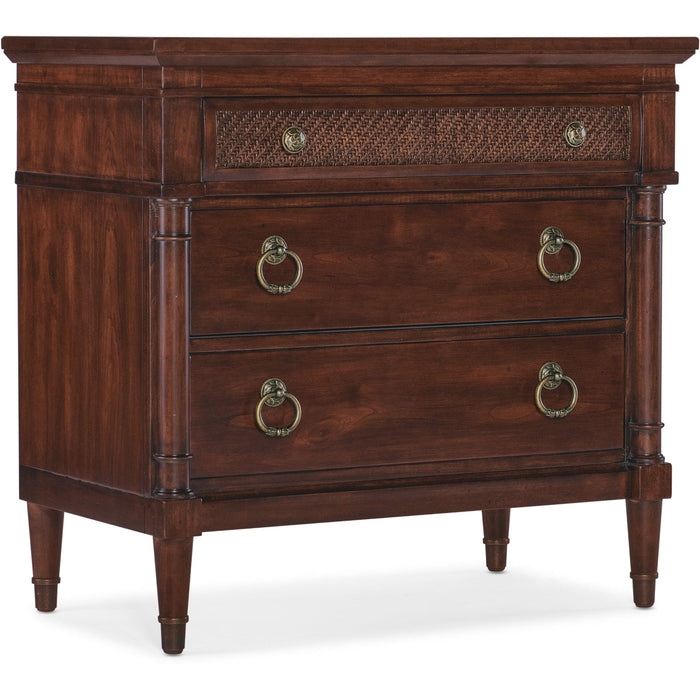 Hooker Furniture Nightstand Hooker Charleston 3 Drawer Antique Cherry Oak Nightstand w/USB Port