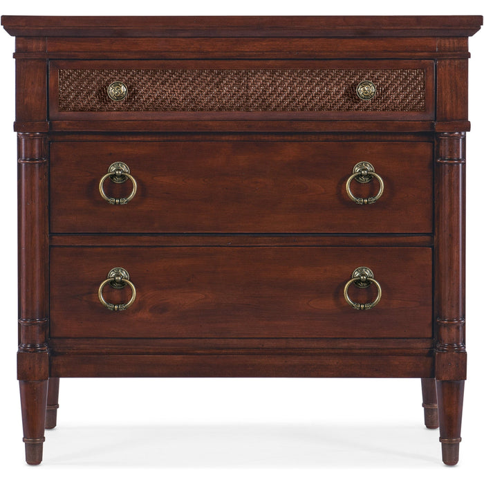 Hooker Furniture Nightstand Hooker Charleston 3 Drawer Antique Cherry Oak Nightstand w/USB Port