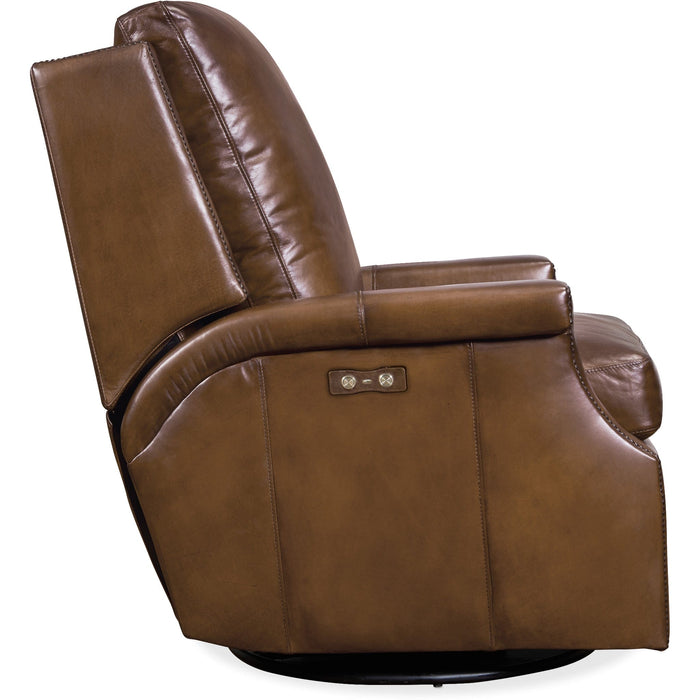 Hooker Furniture Recliner Hooker Furniture Brown Collin PWR Swivel Glider Recliner