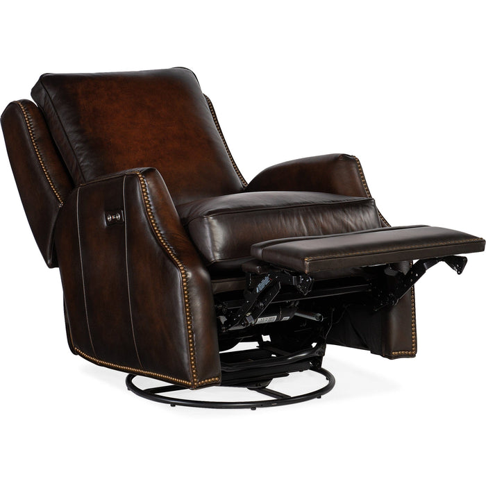 Hooker Furniture Recliner Hooker Furniture Brown Kerley PWR Swivel Glider Recliner