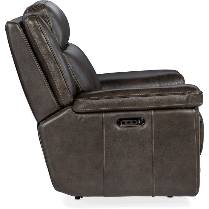 Hooker Furniture Recliner Hooker Furniture  Brown Montel Lay Flat Power Recliner