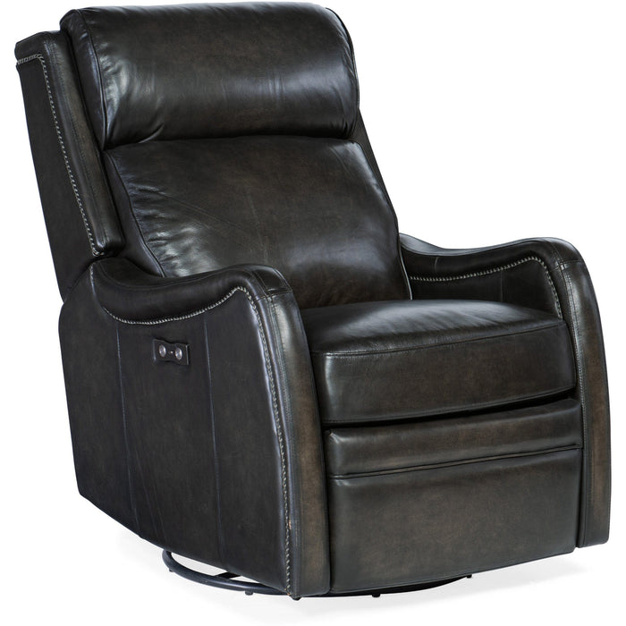 Hooker Furniture Recliner Hooker Furniture Brown Stark PWR Swivel Glider Recliner