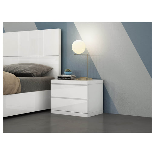 Whiteline Modern Anna High Gloss Wood Small Nightstand