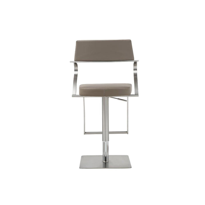 Whiteline Modern Zuri Taupe Adjustable Barstool/Counter Stool