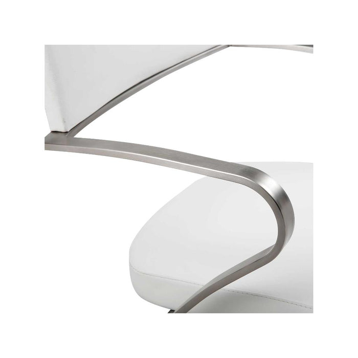 Whiteline Modern Zuri White Adjustable Barstool/Counter Stool