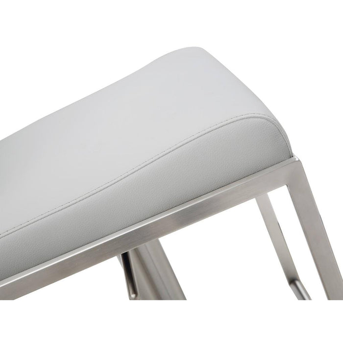 Whiteline Modern Clay White Adjustable Barstool/Counter Stool