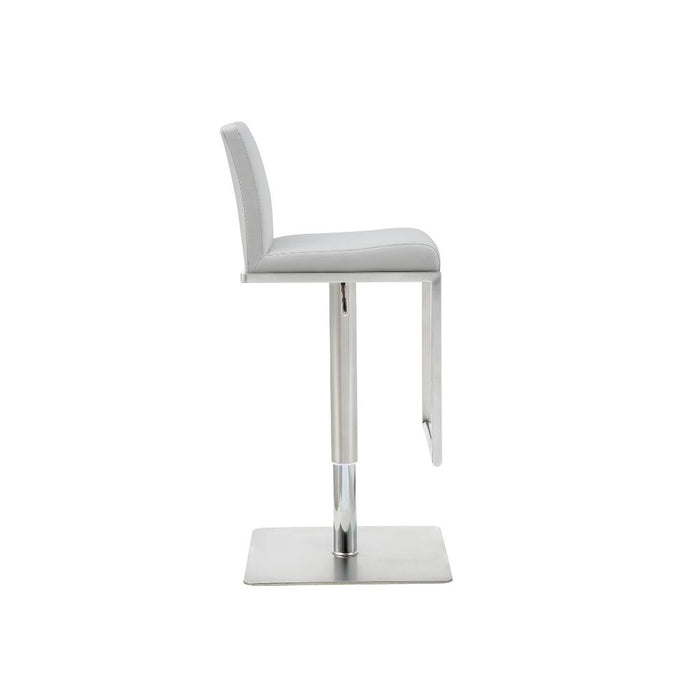 Whiteline Modern Clay White Adjustable Barstool/Counter Stool
