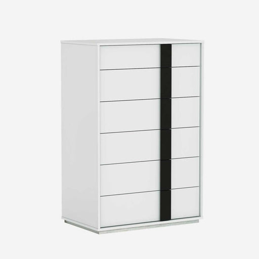 Whiteline Modern Kimberly White High Gloss Tall Chest Of Drawers 