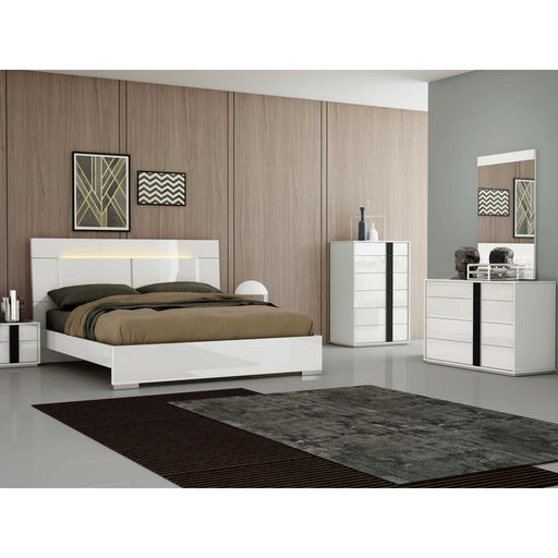 Whiteline Modern Kimberly White High Gloss Tall Chest Of Drawers 