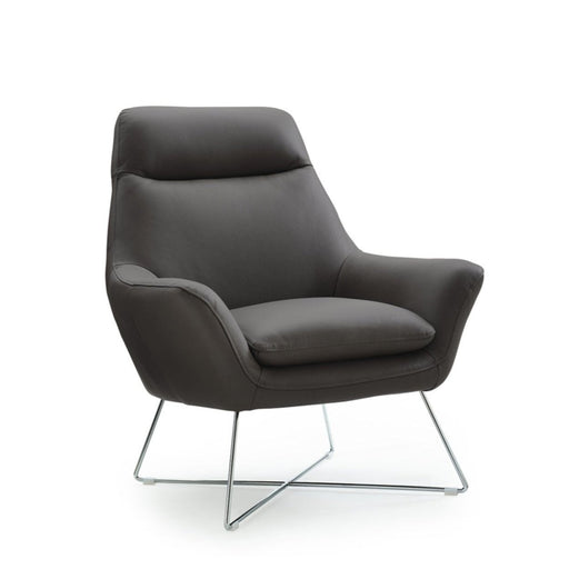 Whiteline Modern Daiana Dark Grey Faux Leather Accent Armchair