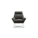 Whiteline Modern Daiana Dark Grey Faux Leather Accent Armchair