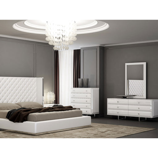 Whiteline Modern Abrazo White High Gloss Double Dresser 