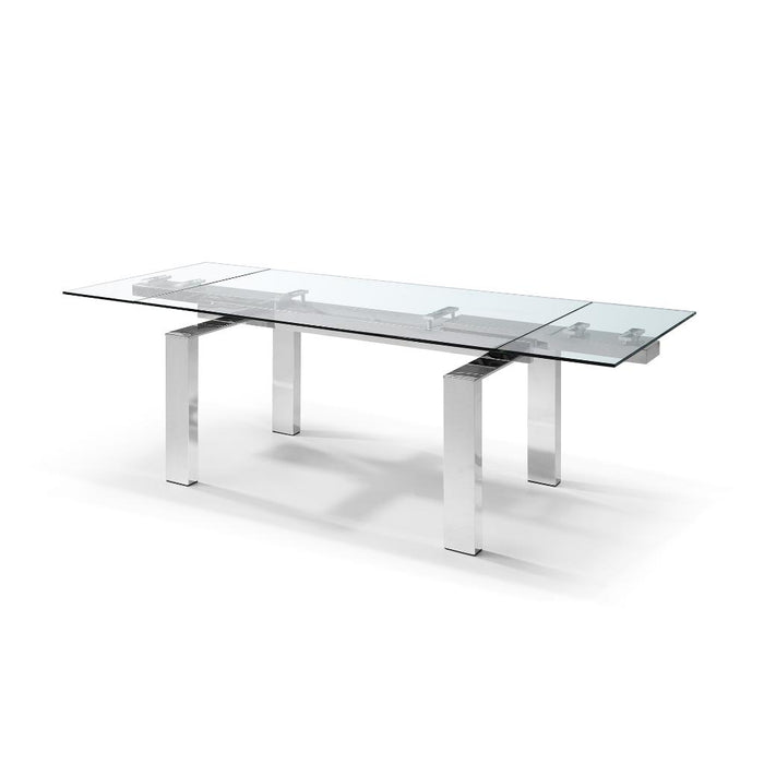 Whiteline Modern Cuatro Glass Extendable Dining Table