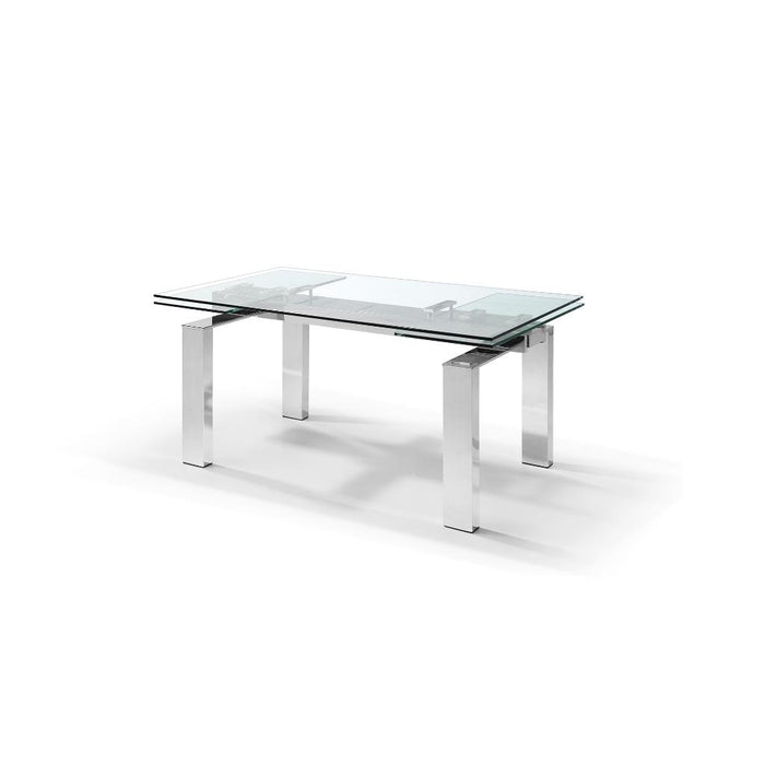 Whiteline Modern Cuatro Glass Extendable Dining Table