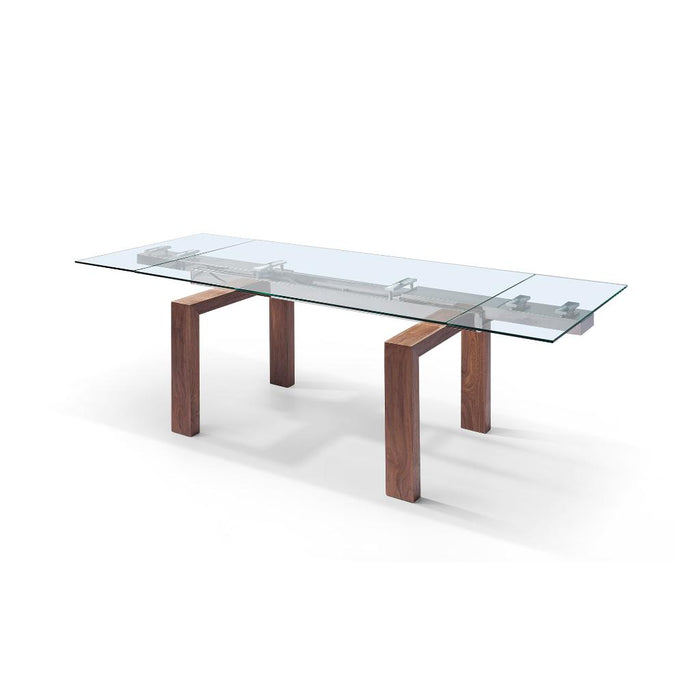 Whiteline Modern Davy Glass Extendable Dining Table