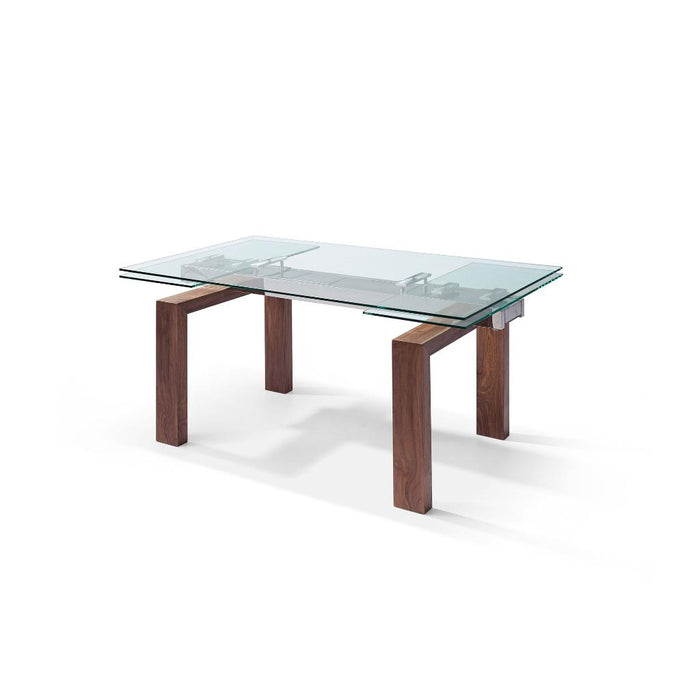 Whiteline Modern Davy Glass Extendable Dining Table