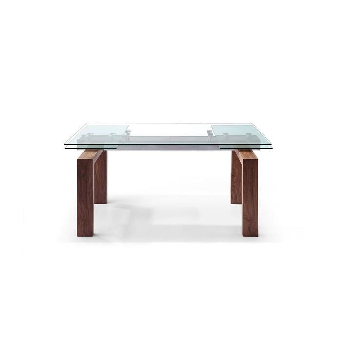 Whiteline Modern Davy Glass Extendable Dining Table